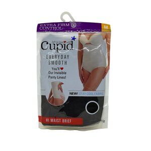 NWT Cupid Hi-Waist Brief M Black Extra Firm Control Shaper Stay Soft Cool Fabric